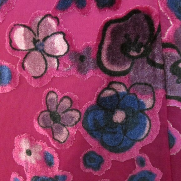 GIRL'S SIZE 10 DRESS FUCHSIA PINK, NAVY BLUE FLORAL JUMPER FLOCKED TUNIC BOHO HI - Picture 1 of 8